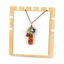 Irregular Raw Crystal Bar Tree of Life Charm Necklace, Antique Copper Setting, Clear Quartz, Christmas & Halloween Party Dress‑up Accessory, Dainty Stackable Holiday Present