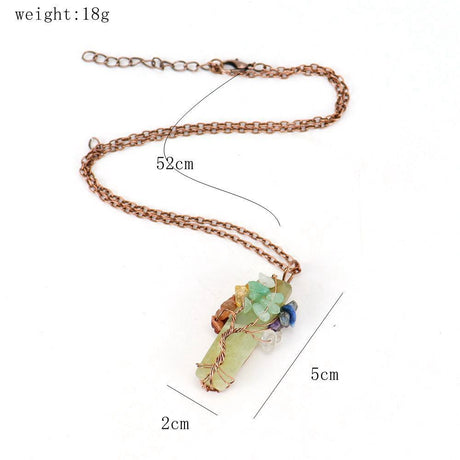 Natural Irregular Crystal Fragment Tree of Life Necklace, Antique Copper Frame, Lapis Lazuli, Christmas & Halloween Photo‑worthy Ornament, Fashion Layering Holiday Jewelry Gift