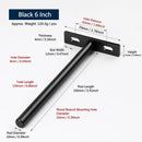 6" Black Hidden T Shelf Bracket 2Pcs w/ 5x60&5x80 Screws