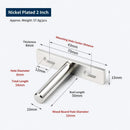 4" Nickel Hidden T Shelf Bracket 4Pcs w/ 5x60&5x80 Screws