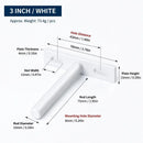 3" White Hidden T Shelf Bracket 4Pcs w/ 5x60&5x80 Screws