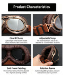 Classic Bronze Harley Motorcycle Protective Goggles, Wind Resistant Off-Road Cycling Glasses, Bronze Frame with Silver Mirror Lens, Outdoor Riding Gear, Christmas Halloween Motorbike Enthusiast Gift