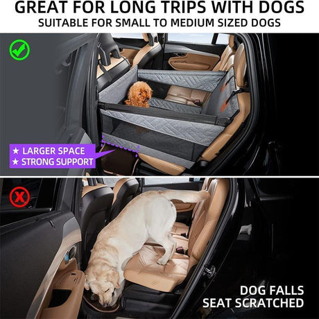 Back Single Seat Pet Car Basket Mat, Hardened Base & Ventilated Mesh Design, Waterproof Stain Proof Dog Seat Cover, Grey Small Size, Christmas Halloween Practical Pet Gift