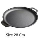 Thick Uncoated Cast Iron Flat Griddle With Twin Handles, Solid Iron Pan for Pancakes, Pork Chops & Outdoor Grilling, 28cm Griddle, Multi-Stove Compatible Cookware, Christmas & Halloween Gift for Home Cooks