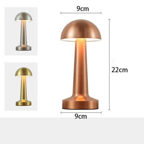 3-Color Dimmable LED Tap Light Red Bronze Dumbbell B Style, USB Rechargeable Industrial Style, Bar Counter Ambient Night Lamp, Suitable for Christmas Gifting