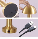 3-Color Dimmable LED Night Light Gold Dumbbell E Style, USB Charging Creative Metal Design, Bedroom Bedside Atmosphere Lamp, Popular Christmas Holiday Gift