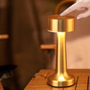 3-Color Dimmable LED Mini Lamp Gold Dumbbell A Style, USB Charging Compact Metal, Bedside Portable Night Light, Great Christmas Present