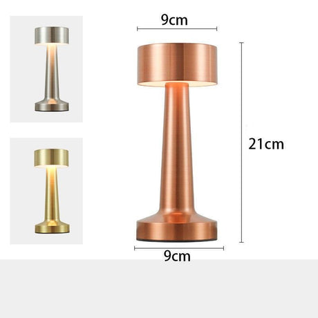 3-Color Dimmable LED Decor Light Red Bronze Dumbbell A Style, USB Charging Retro Mini, Cafe Tabletop Ambient Lamp, Popular Christmas Holiday Gift