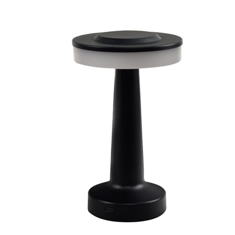 3-Color Dimmable LED Tap Light Matte Black Dumbbell E Style, USB Rechargeable Sleek Metal, Gaming Desk Ambient Mood Light, Perfect Christmas Gift