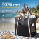 Dark Grey Large Waterproof Beach Handbag Portable Swim Tote Bag