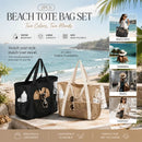 Brown & Solid Black Large Waterproof Swim Storage Tote 2Pcs