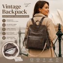 Two-Tone Coffee Textured Women Retro Backpack Multi Functional Large Capacity Bag