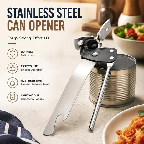 Simple Manual Stainless Steel Can Opener Multi Purpose Kitchen Tool