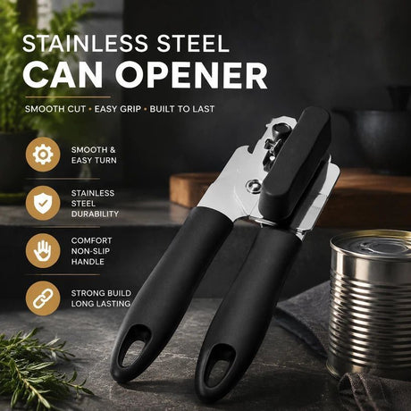 Full Stainless Steel Manual Can Opener Multi Function Kitchen Utensil