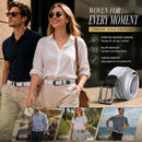 White Elastic Woven Canvas Belt 125cm Unisex Stretch Golf Trouser Strap