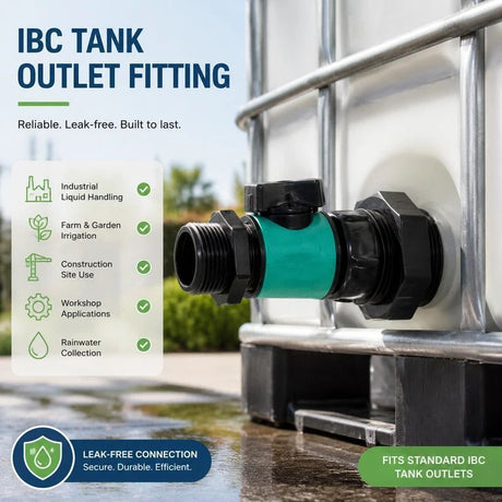 3/4in Tank Base Dual Purpose Control Valve IBC Tote Bottom Fitting