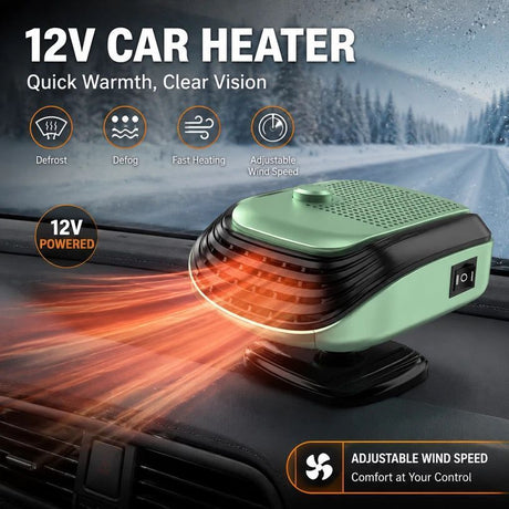 12V Green Vehicle Heater High Power Quick Defogger For Cars