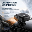 12V Black Portable Car Heater Fast Warm In-Car Heating Device