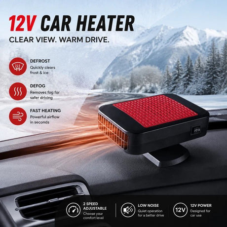12V Orange Portable Car Heater Quick Heating Auto Defogger