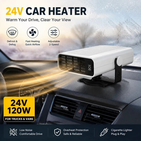 12V Black Silver Car Heater Rapid Heating Windshield Defogger
