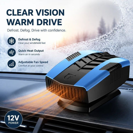 24V Black Truck Heater High Power In-Cab Windshield Defrost Blower