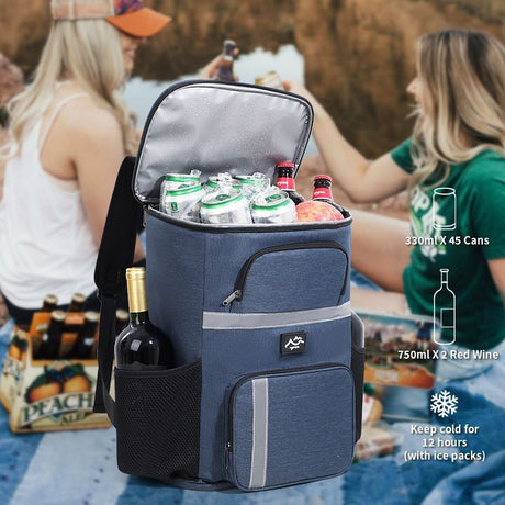 Outdoor Camping Insulated Cooler Backpack for Picnic Hiking (Black)
