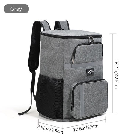 Outdoor Camping Insulated Cooler Backpack for Picnic Hiking (Black)