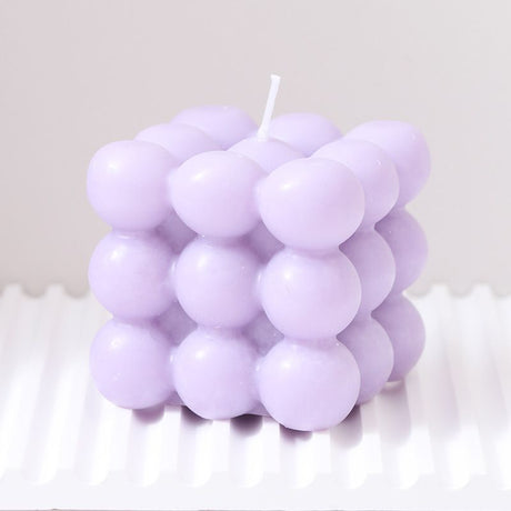 3Pcs Purple Rubik's Cube Scented Candle Home Decor Ornaments