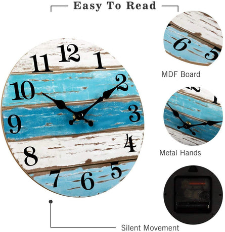 Wooden Wall Clock No.1, 10 Inch