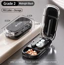 2pcs Starry Black Pill Box with 1/2 Pill Cutter