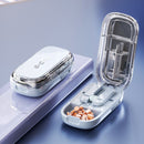 2pcs Starry Blue Pill Box with 1/2 & 1/4 Pill Cutter