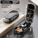 2pcs Starry Black Pill Box with 1/2 & 1/4 Pill Cutter