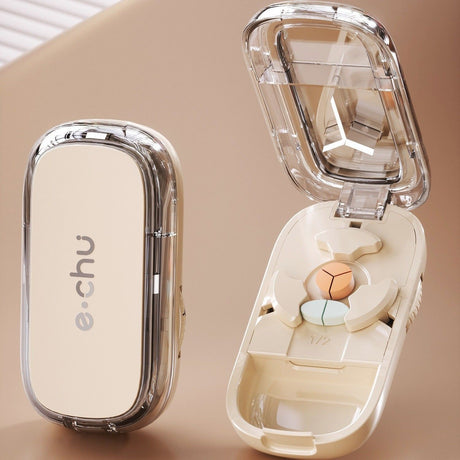2pcs Cream White Pill Cutter (1/2 & 1/3 Cutting)