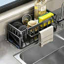 Low Profile Tilted Dish Drying Rack Black
