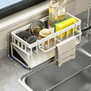Low Profile Tilted Dish Drying Rack Cream White