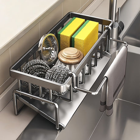 Low Profile Tilted Dish Drying Rack Cream White