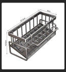 Low Profile Tilted Dish Drying Rack Cream White