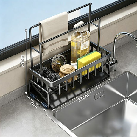 Tall Tilted Dish Drying Rack Black
