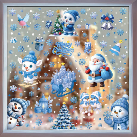 8 Styles Christmas Window Stickers Pack