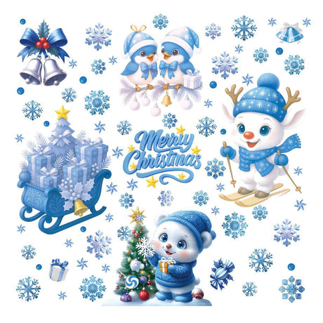 8 Styles Christmas Window Stickers Pack