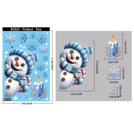 8 Styles Christmas Window Stickers Pack