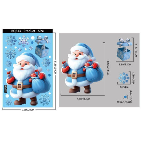 8 Styles Christmas Window Stickers Pack