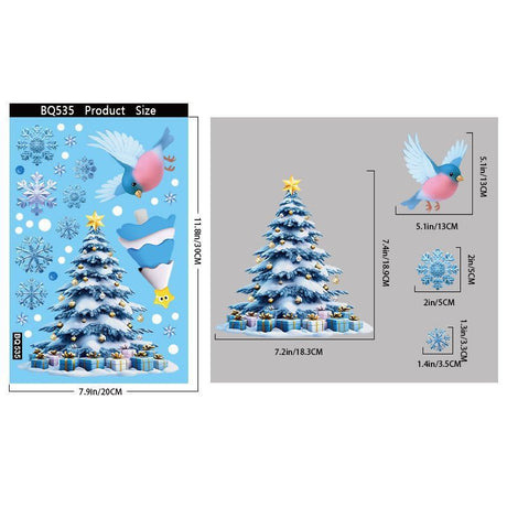 8 Styles Christmas Window Stickers Pack