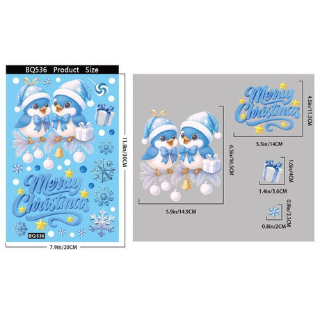 8 Styles Christmas Window Stickers Pack