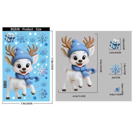 8 Styles Christmas Window Stickers Pack