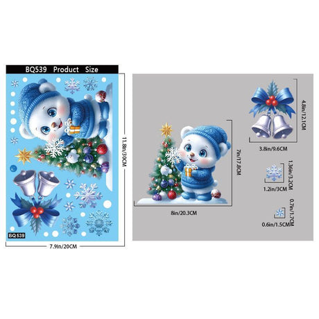 8 Styles Christmas Window Stickers Pack