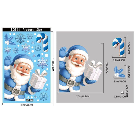 8 Styles Christmas Window Stickers Pack