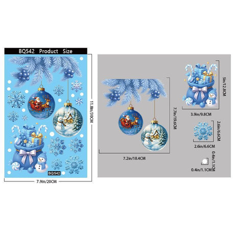 8 Styles Christmas Window Stickers Pack
