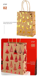 20Pcs Christmas Kraft Gift Bags, Silver Hot Stamping Snowflake, 15×8×21cm