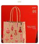 20Pcs Christmas Kraft Gift Bags, Silver Hot Stamping Bell, 15×8×21cm